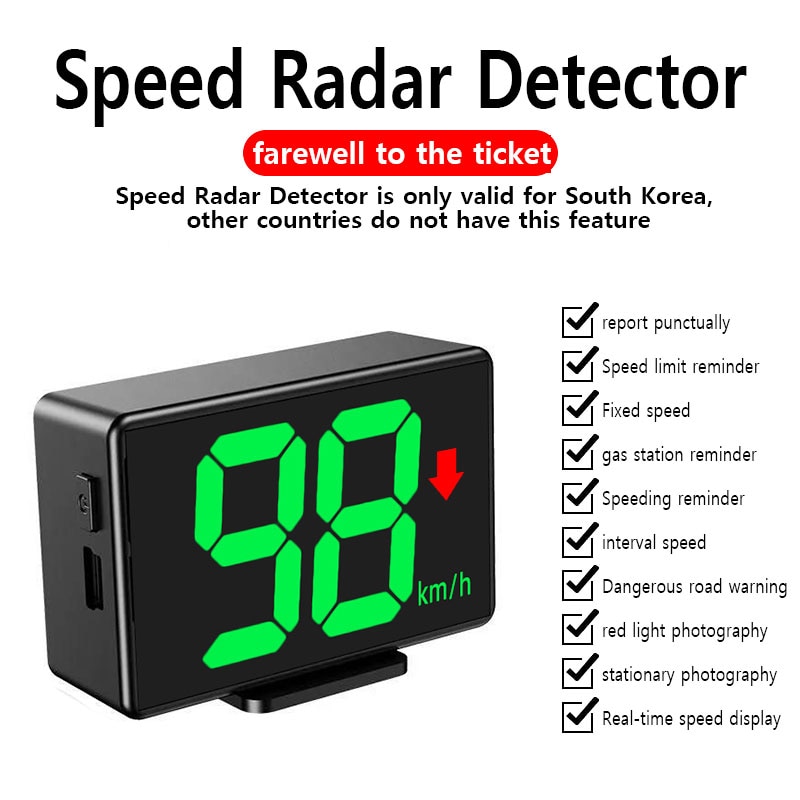 Y02 GPS Speedometer Speed Radar Detector HUD Display Digital Speed Alarm MPH KMH Altitude Display Projector for All Car