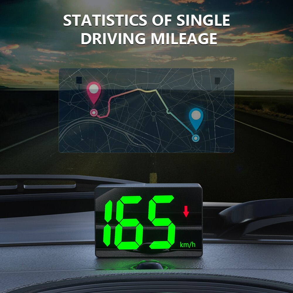 Y02 GPS Speedometer Speed Radar Detector HUD Display Digital Speed Alarm MPH KMH Altitude Display Projector for All Car