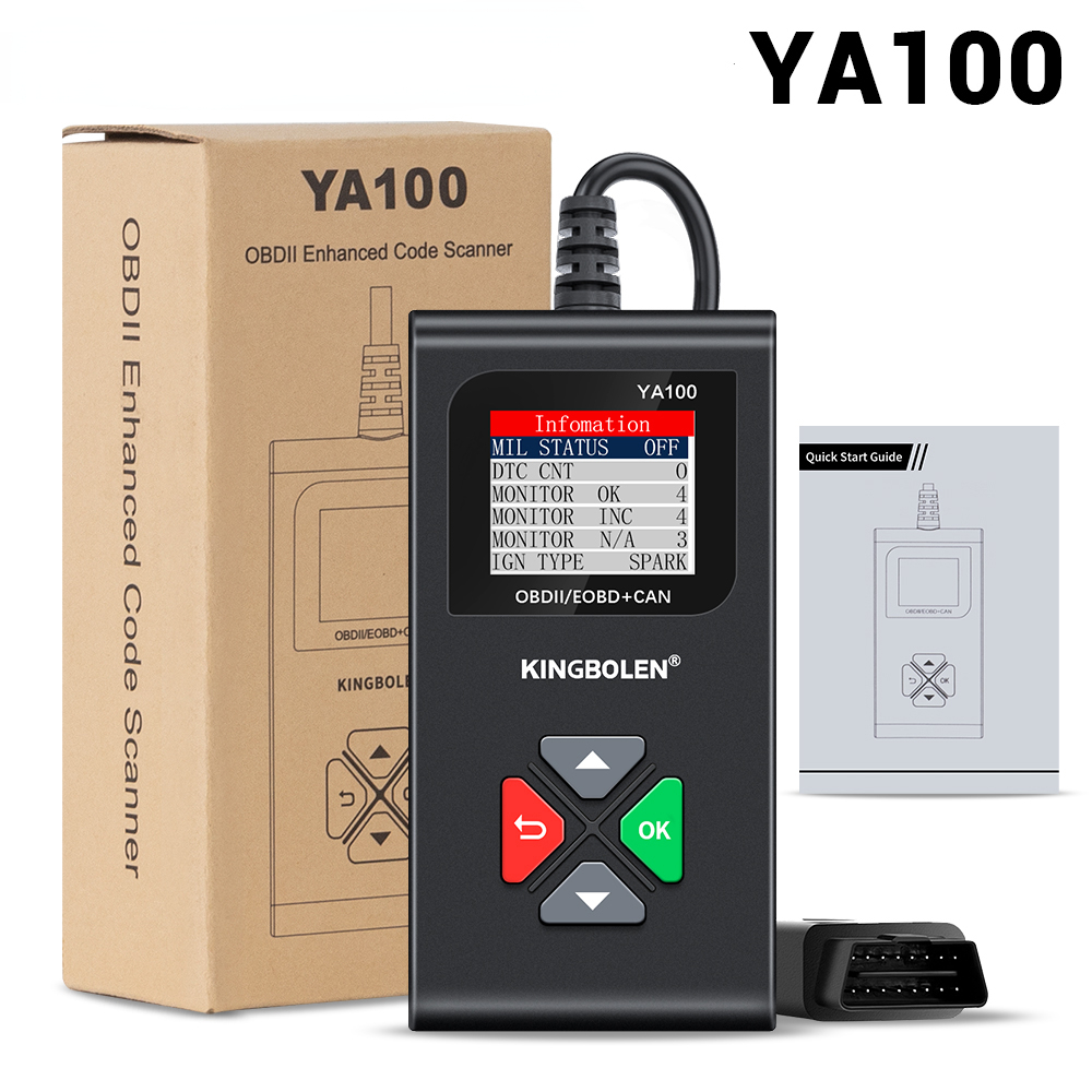 YA100 OBD2 Scanner Car Auto Diagnostic Tools Obd Code Reader Check Engine Russian Lifetime Free PK ELM327 LAUNCH 3001