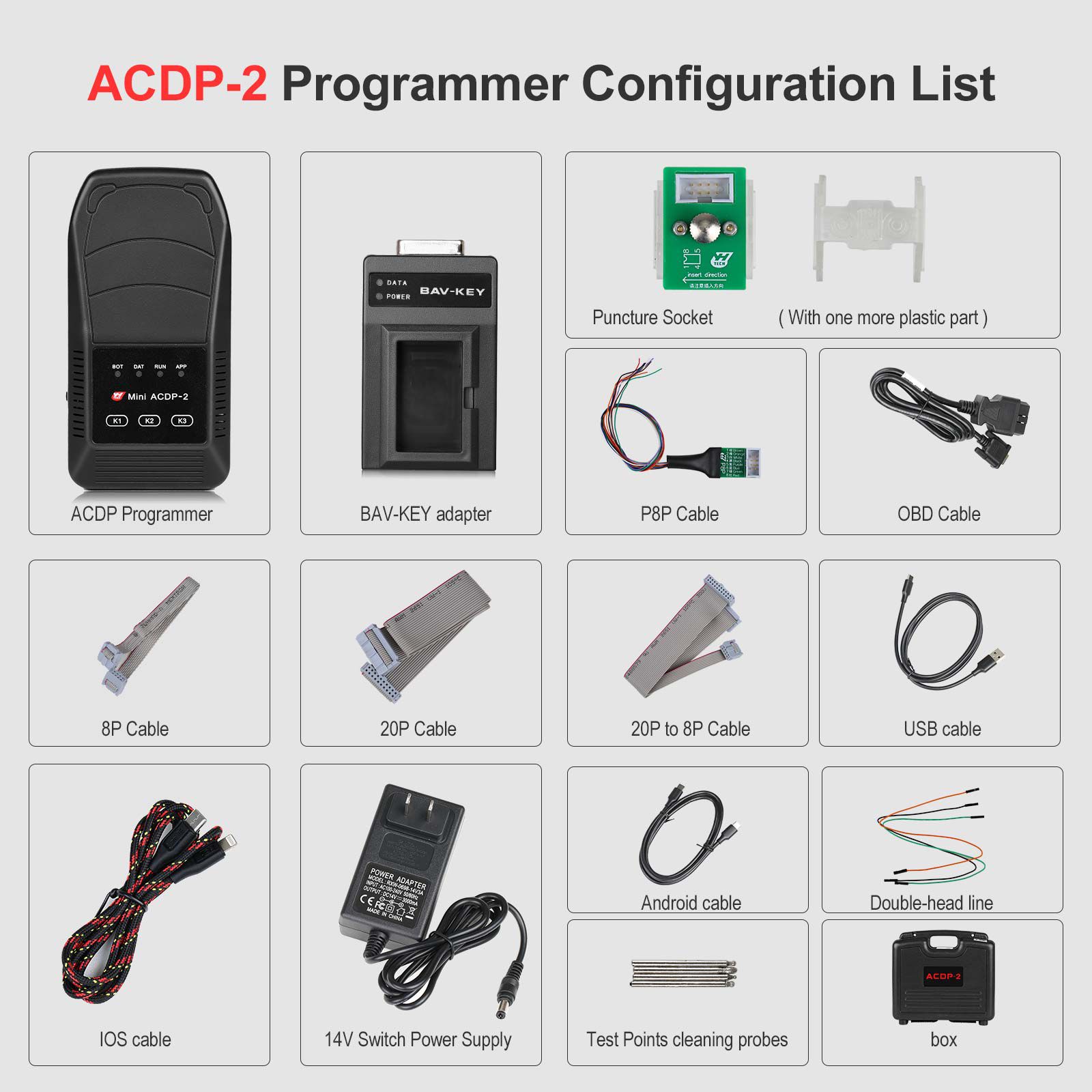 2023 Yanhua Mini ACDP-2 Programming Master Basic Module Supports USB and Wireless Connection No Need Soldering Work on PC/Android/IOS