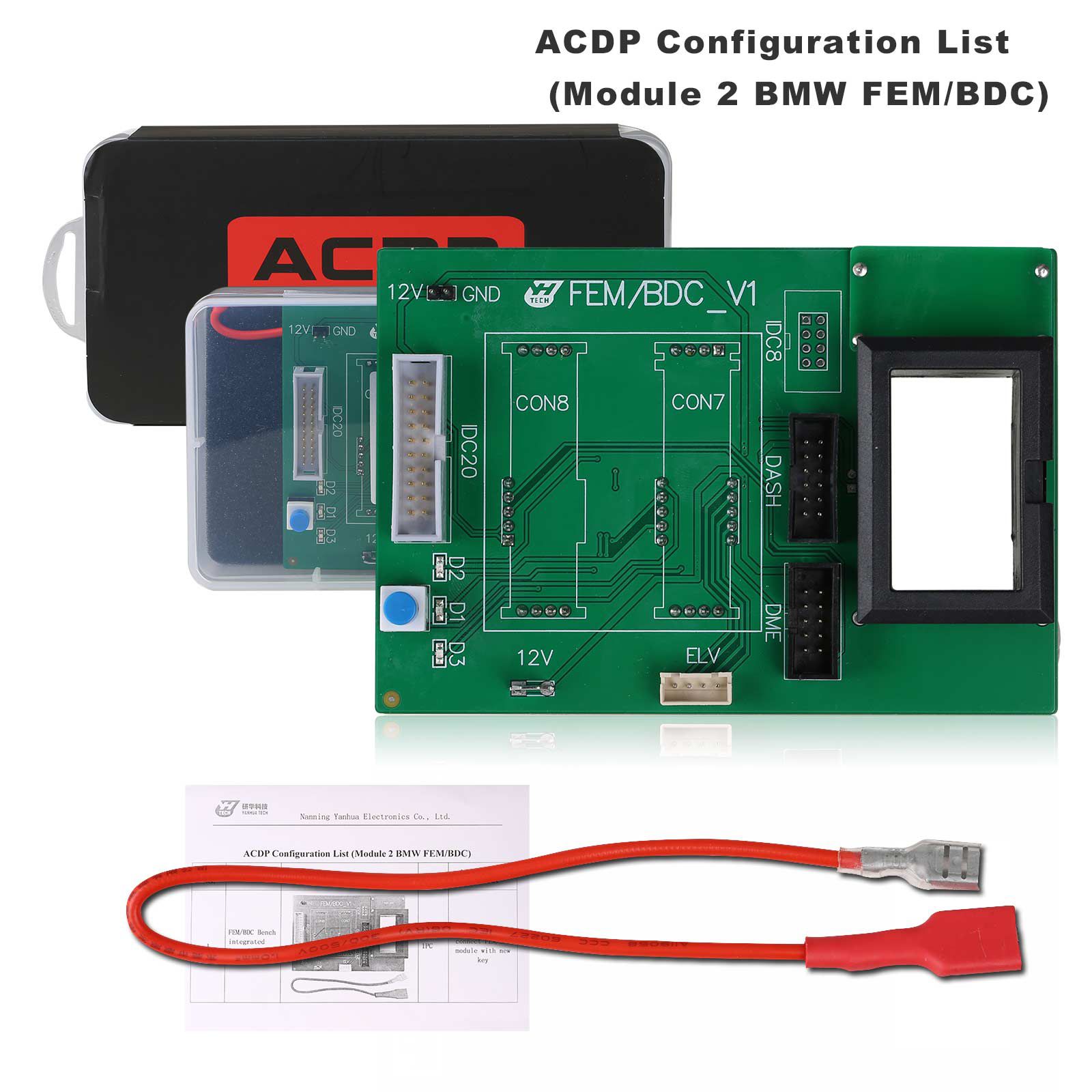 Yanhua Mini ACDP-2 BMW IMMO Package with Module1/2/3 for BMW CAS1-CAS4+/FEM/BMW DME ISN Read & Write Added B48/N20/N55/B38 Bench Board