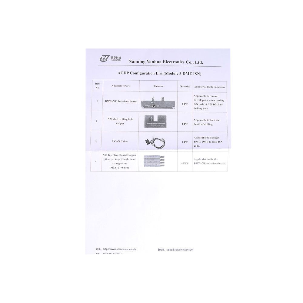 Yanhua Mini ACDP Module3 Read & Write BMW DME ISN Code by OBD