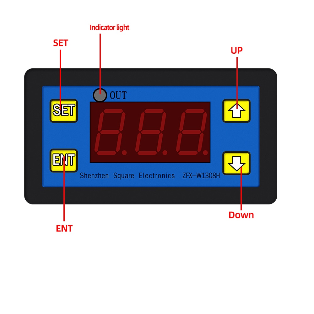 ZFX-W1308H Microcomputer Temperature Controller Thermostat Intelligent Time Controller Adjustable Electronic -55~120 ℃