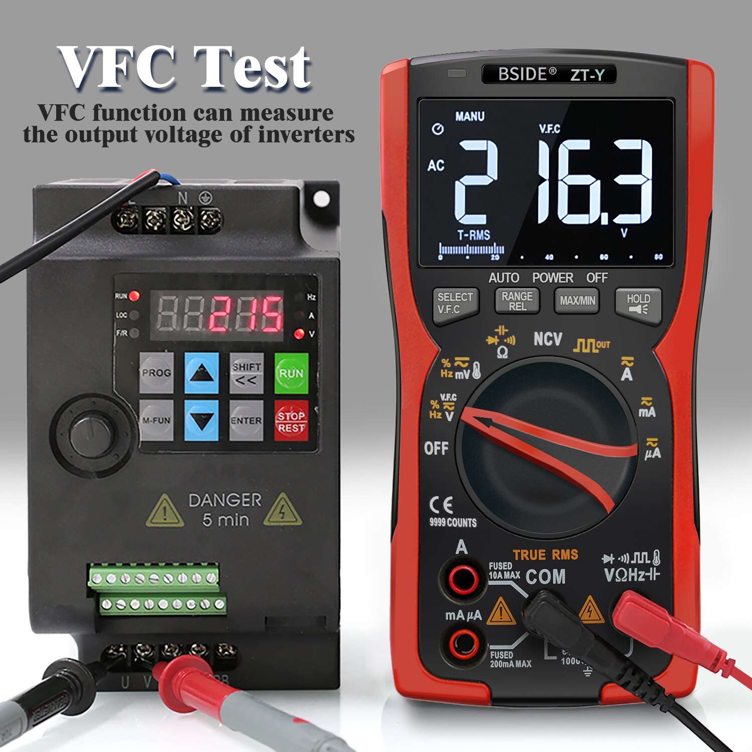 ZT-Y/1/2 Digital Multimeter True-RMS 9999 Counts 3-Line Display Analog Tester Voltmeter Capacitor Temp VFC Meter Ammeter