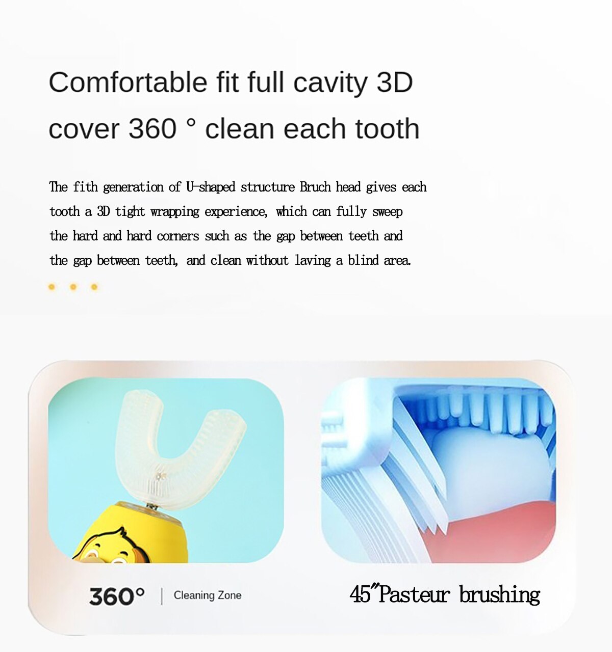 360 Degrees Children Sonic Toothbrush Intelligent Automa