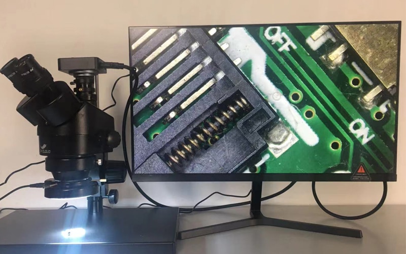 3.5X-90X Double Boom Zoom Simul Focal Trinocular Stereo
