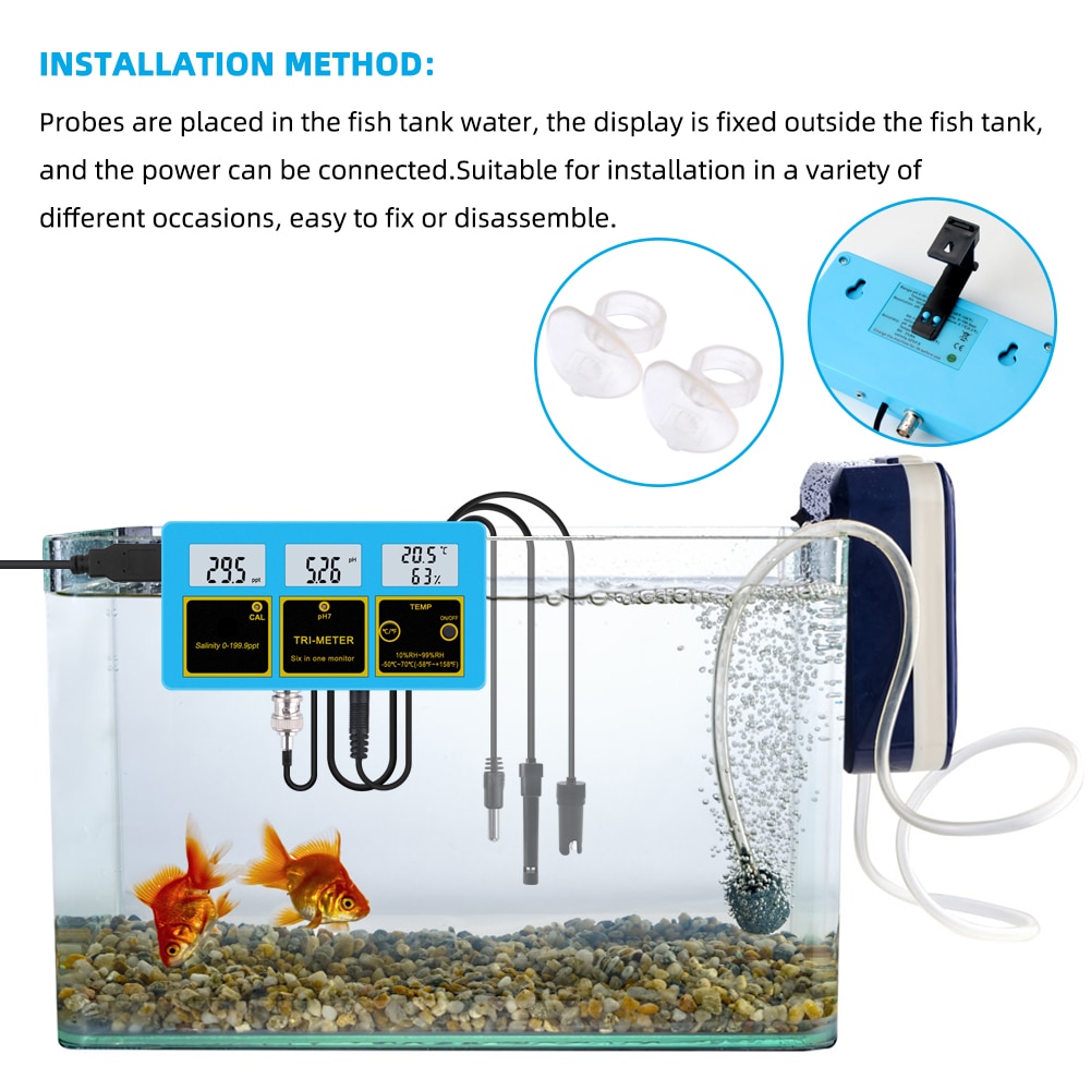 4 in 1 Online PH Salinity Temperature Humidity Water 