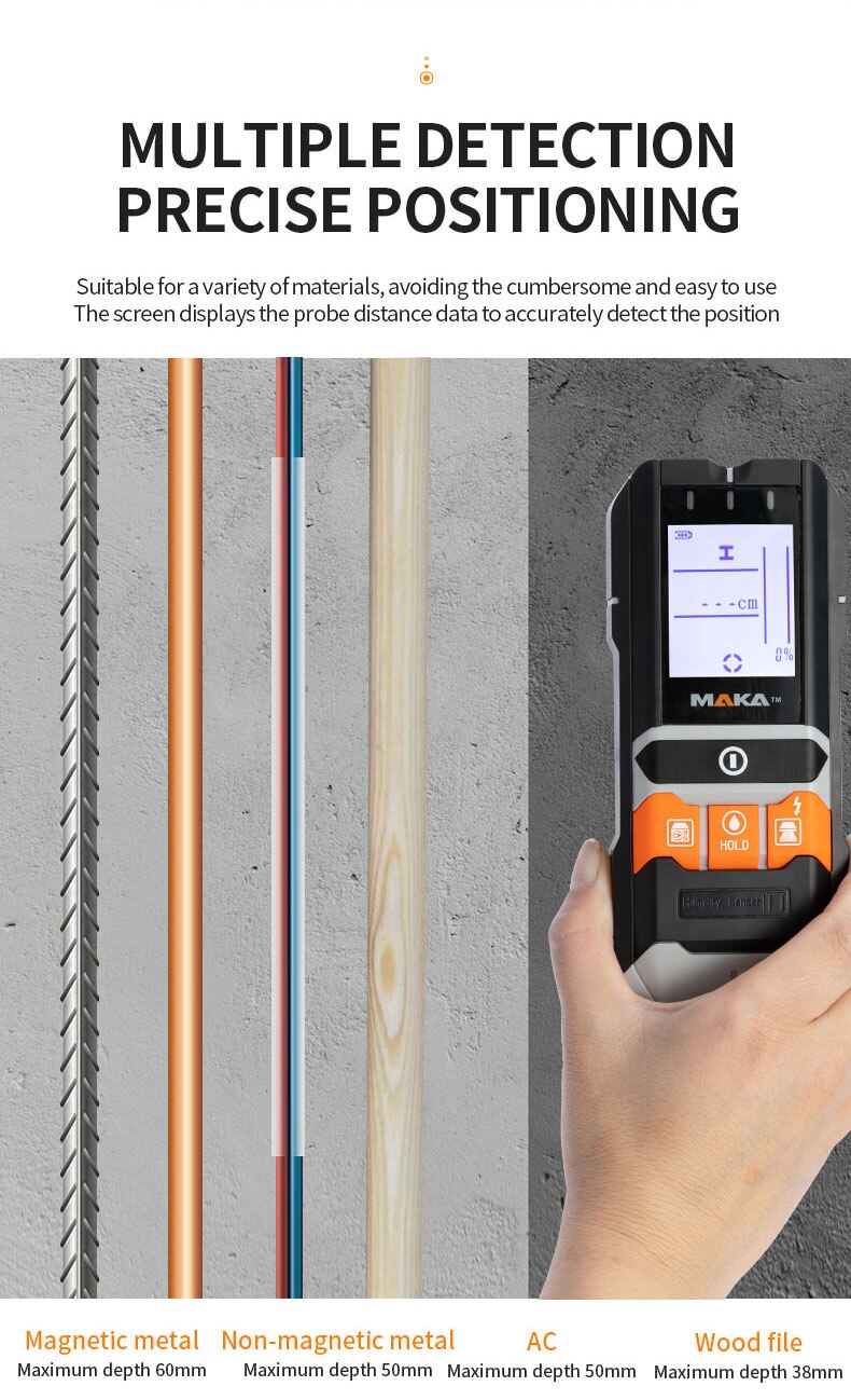 MKL-D01 4 In 1 Wall Wood Stud Detector Finder Scanner