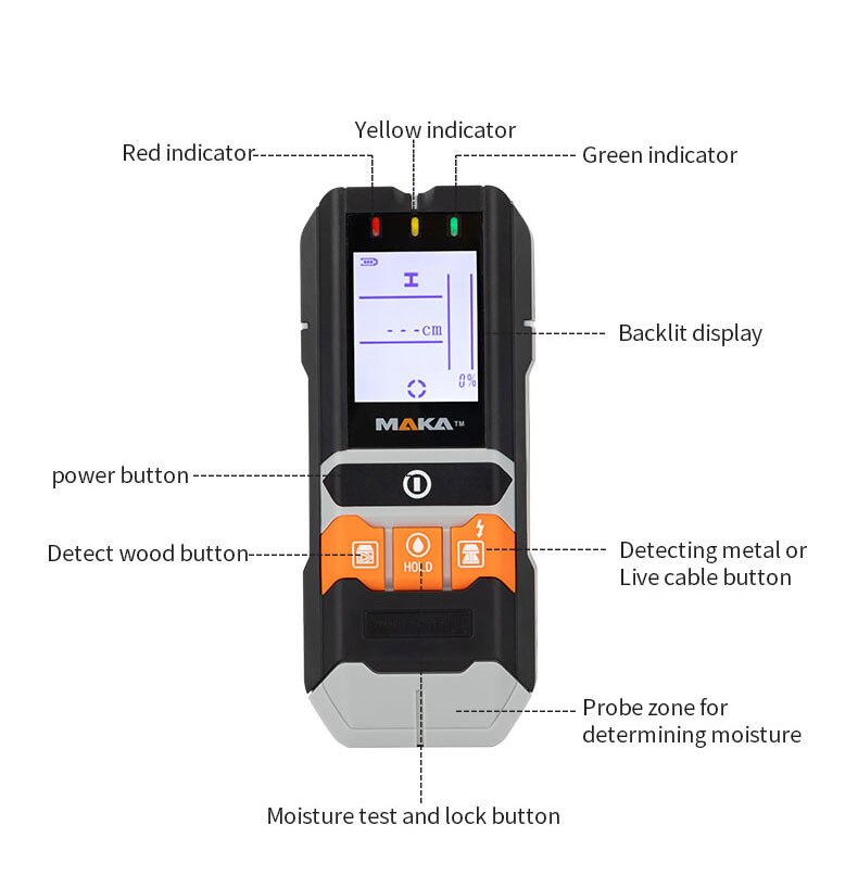 MKL-D01 4 In 1 Wall Wood Stud Detector Finder Scanner