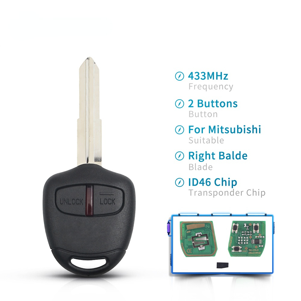433MHz 2 Button Car Remote Key ID46 Chip 