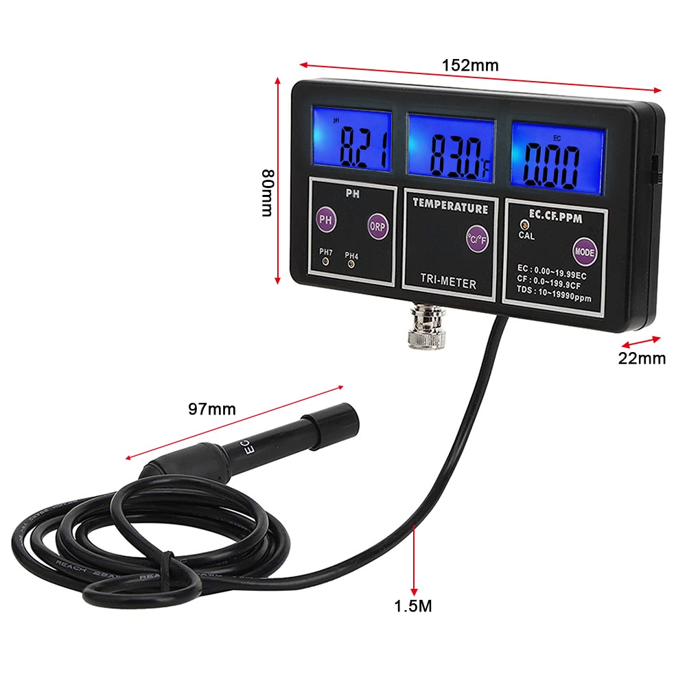 New 5 In 1 PH/ORP/TDS/EC/TEMP Meter