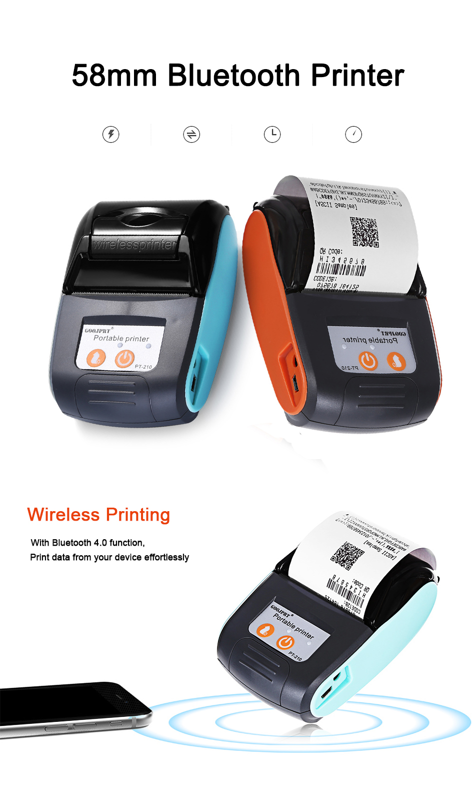 58mm Bluetooth Thermal Printer 