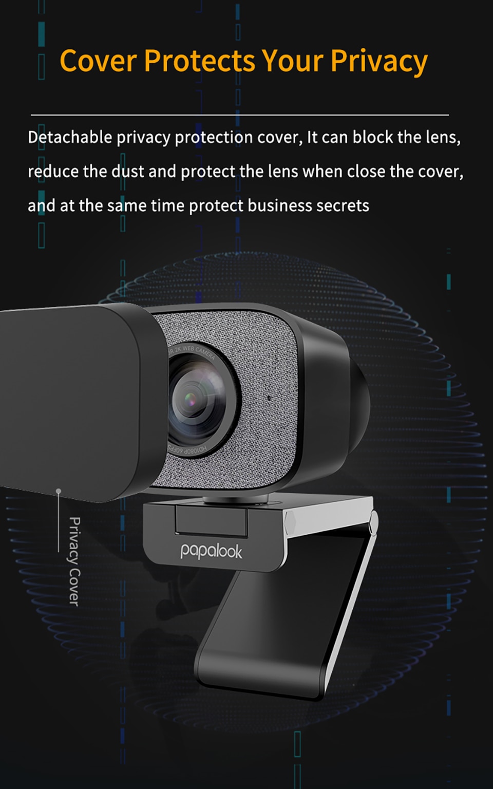 60FPS 1080P Webcam PC, PAPALOOK PA930 2K HDR Streaming L