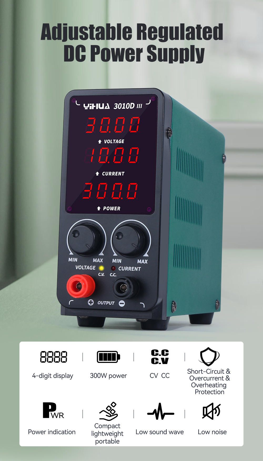YIHUA 3010D-III 30V 10A Adjustable DC Power 