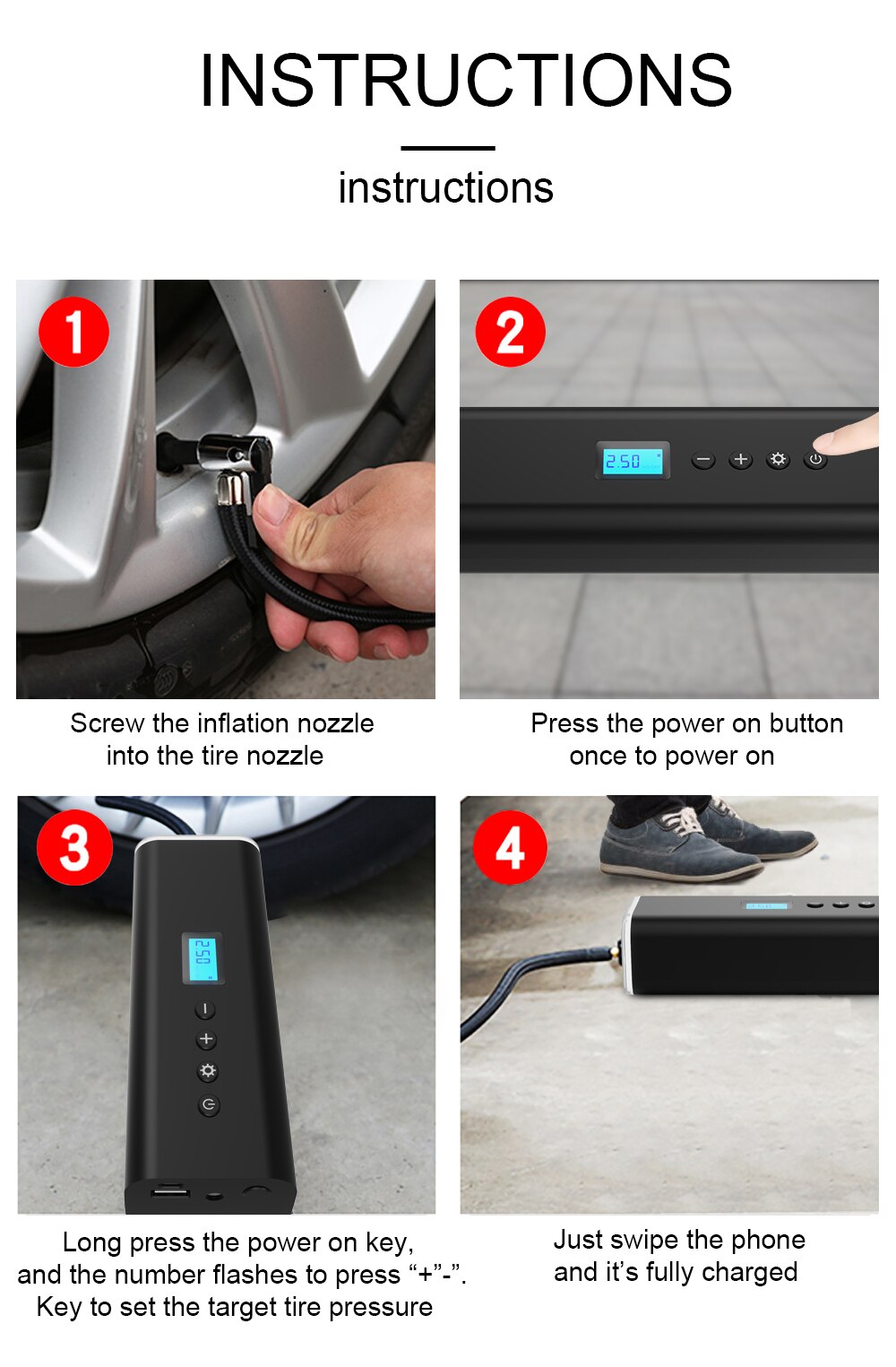 150PSI Car Air Pump Portable Electric Air Compressor