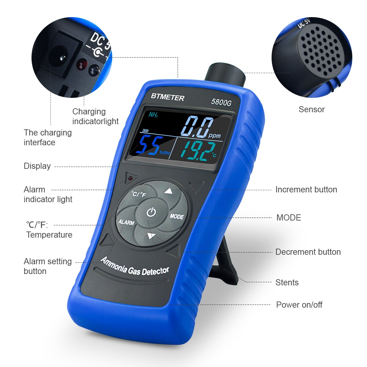 5800G Ammonia Gas Monitoring Detector 