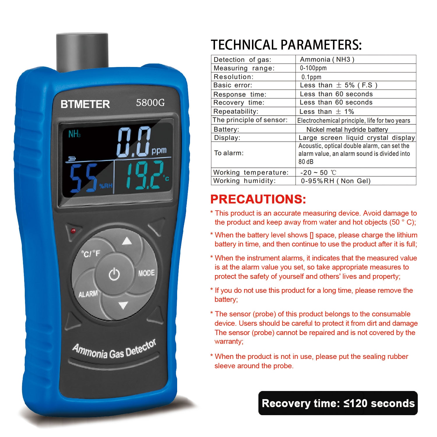 5800G Ammonia Gas Monitoring Detector