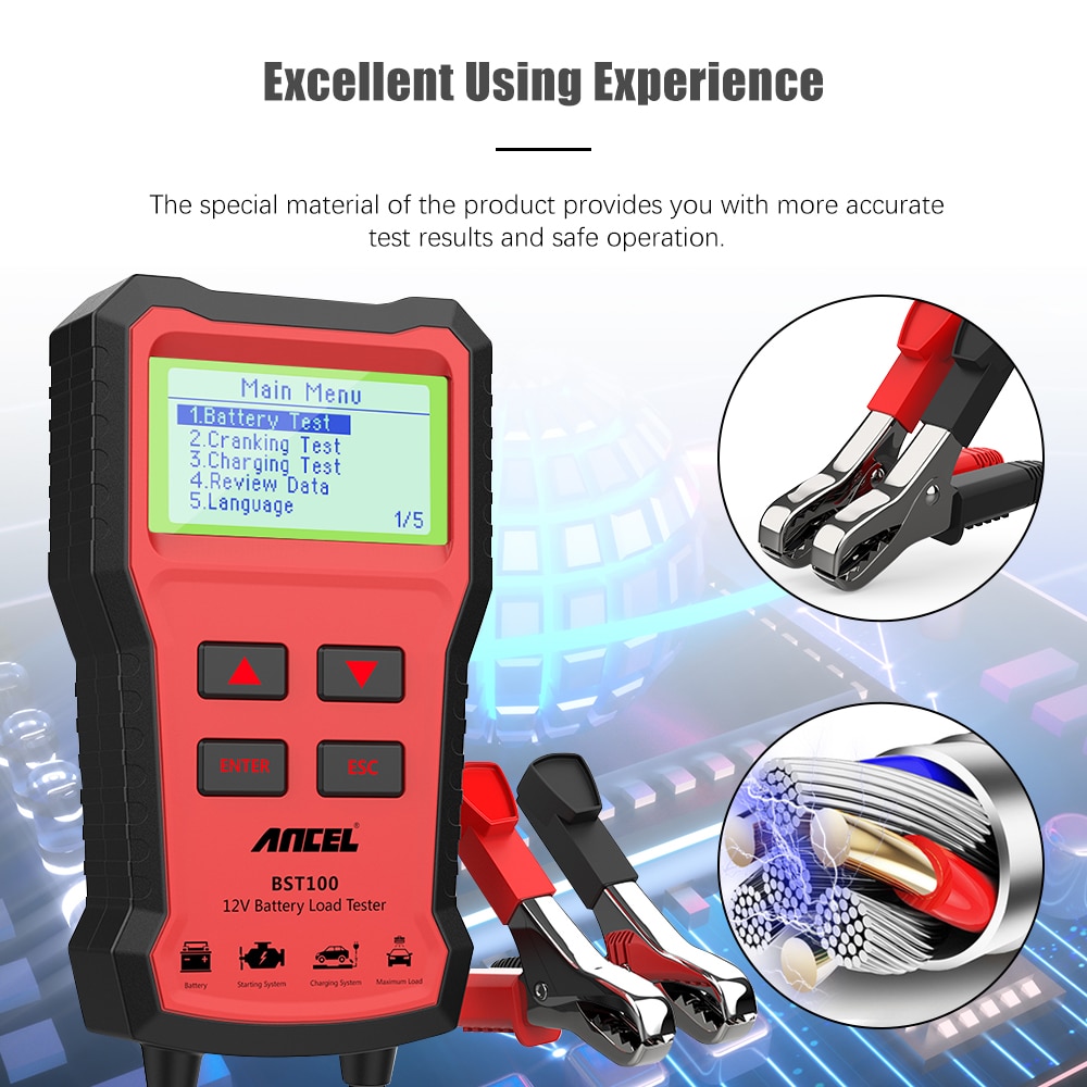 Ancel BST100 Car Battery Tester