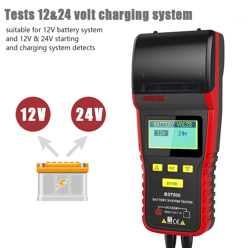 Ancel BST500 12V 24V Car Battery Tester