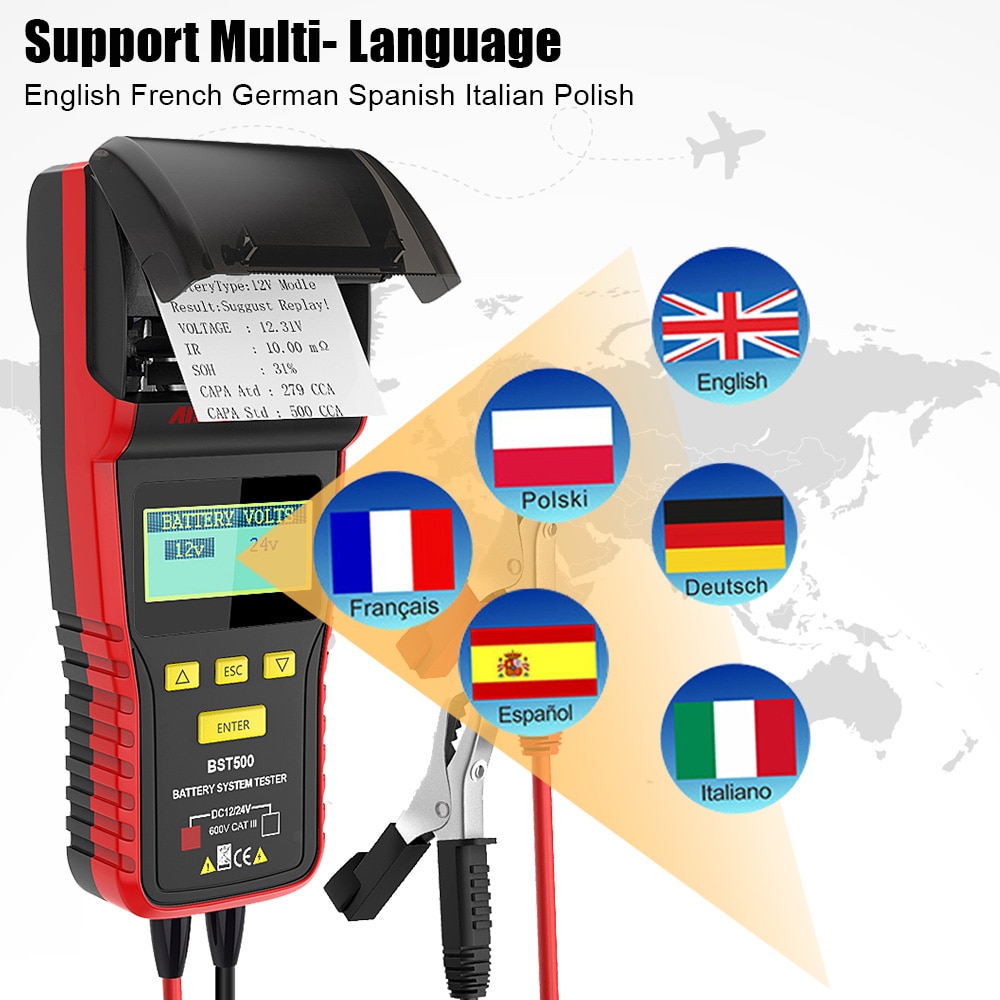 Ancel BST500 12V 24V Car Battery Tester