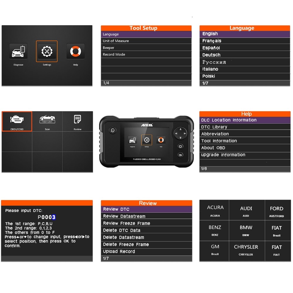 Ancel FX2000 OBD2 Scanner