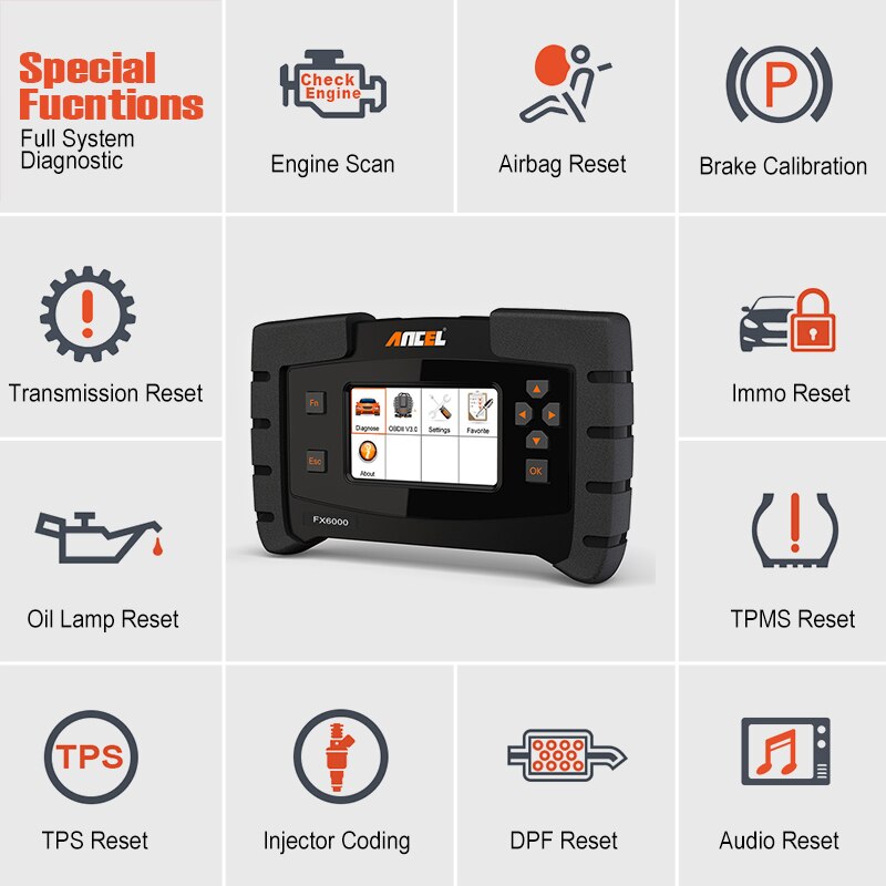 Ancel FX6000 OBD2 Car Diagnostic Scanner