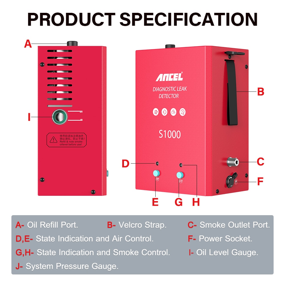 ANCEL S1000 Smoke Generator 