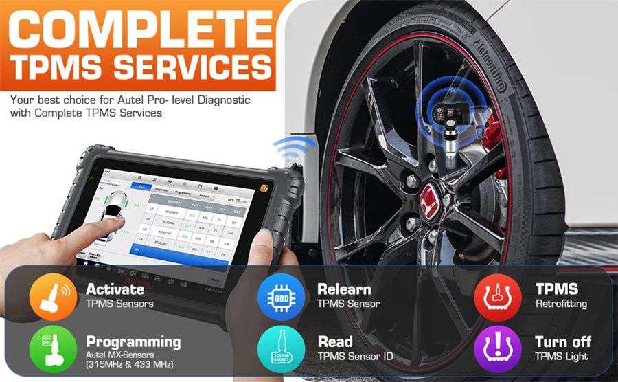 Autel MaxiCOM MK906 PRO-TS Automotive Diagnose and TPMS Relearn Tool