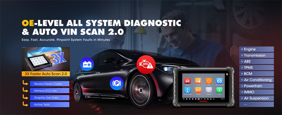 Autel MaxiDAS DS900TS DS900-TS Wireless TPMS Diagnostic Tool Advanced ECU Coding OE All System Diagnosis 40+ Services