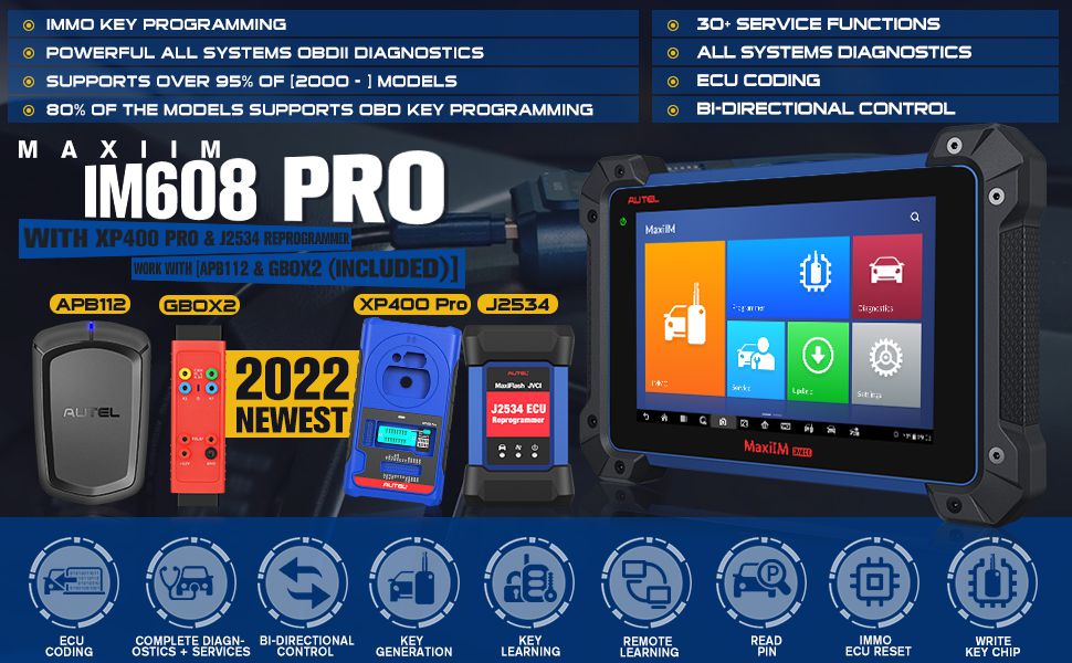 Autel MaxiIM IM608 PRO Plus APB112 Smart Key Simulator and G-BOX2