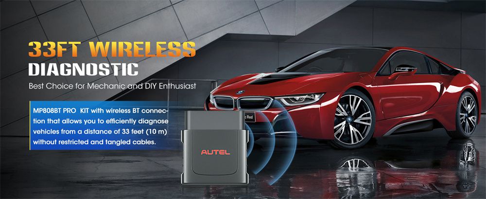 Autel MaxiPRO MP808BT Pro Kit with OBDII Adapters