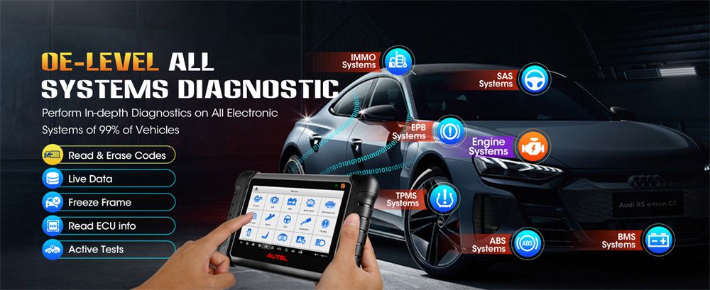 Autel MaxiPRO MP808BT Pro Kit with OBDII Adapters