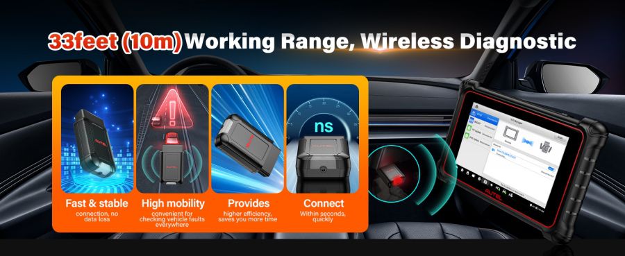 Autel MaxiVCI V150 Wireless Dongle Support CAN FD/DOIP Protocol work for Autel 900 Series Scanners