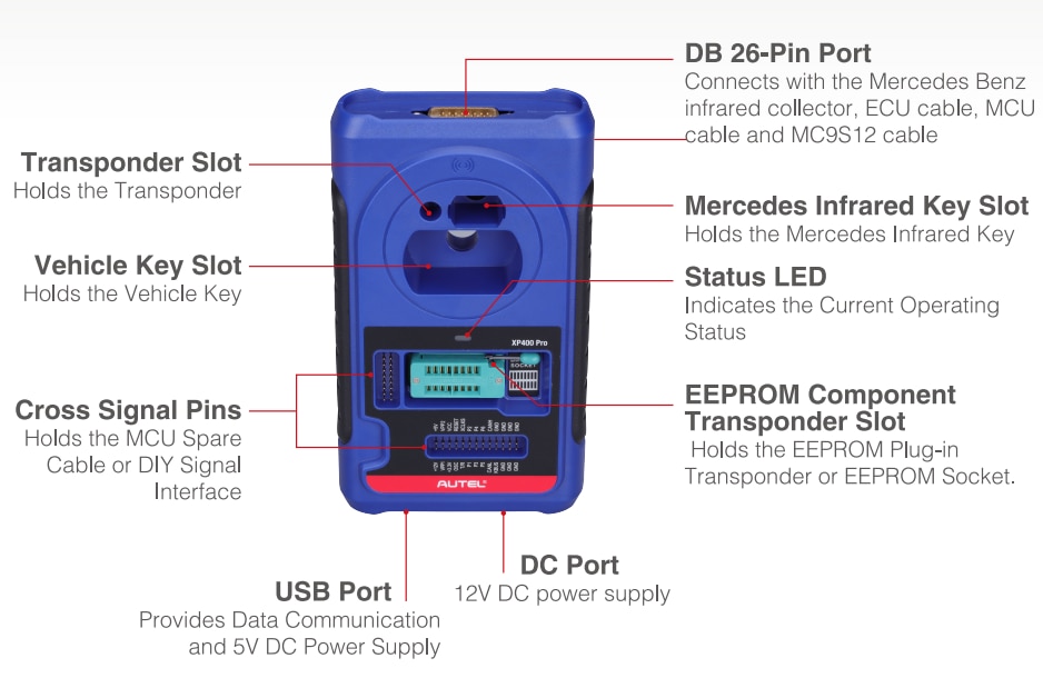 Original Autel XP400 PRO Key and Chip Programmer 