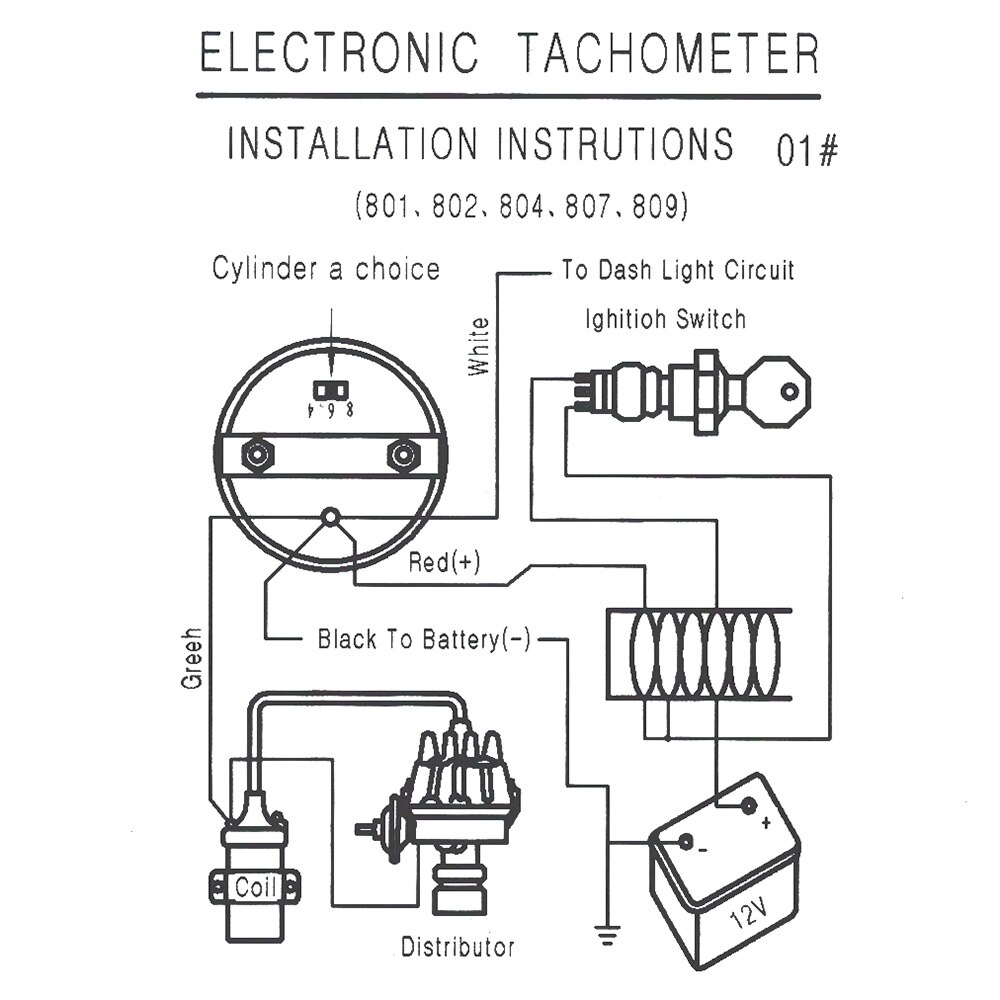 Auto Car Tachometer Tacho Gauge