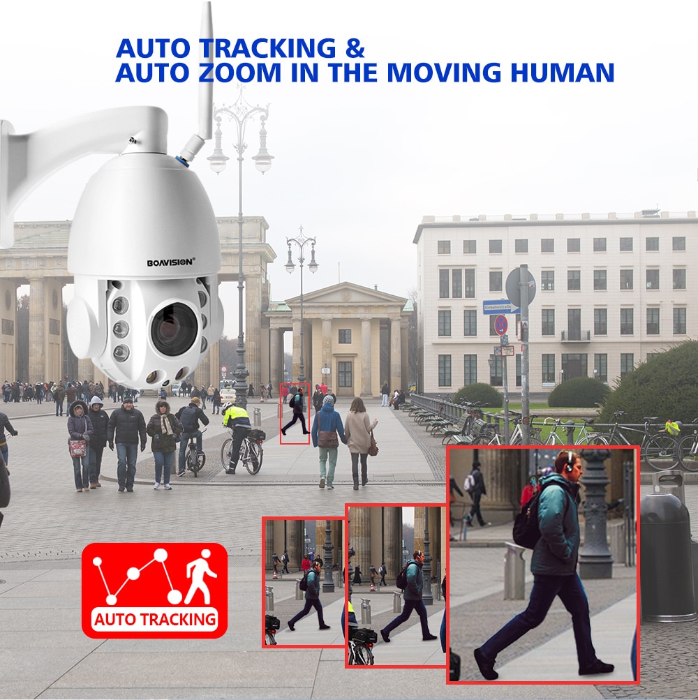 30X Zoom AI AUTO Tracking 5MP WIFI / POE/ 4G PTZ IP Came