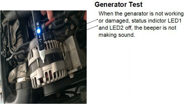 MST-101 Generato test on a car