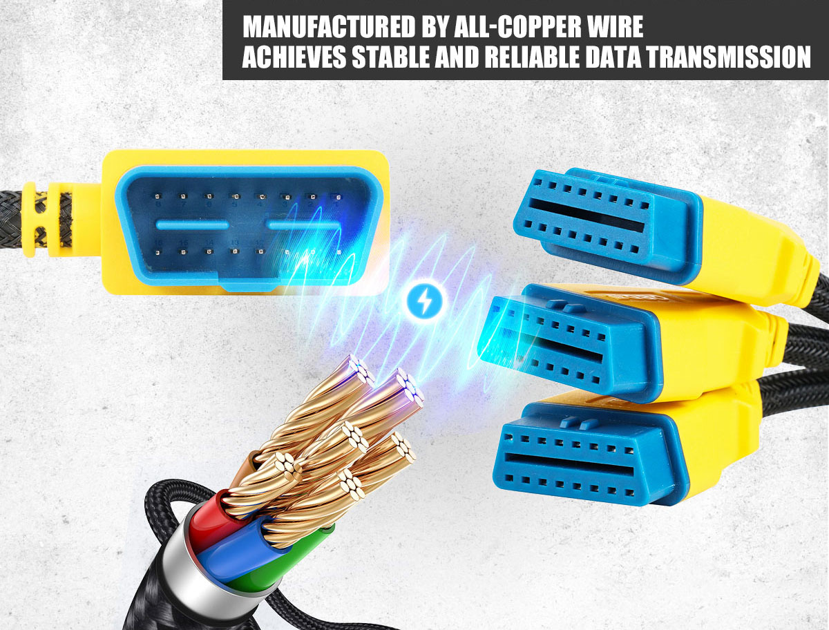 AUTOOL 35CM Car OBD2 Extend Cable Car OBD II Adapter