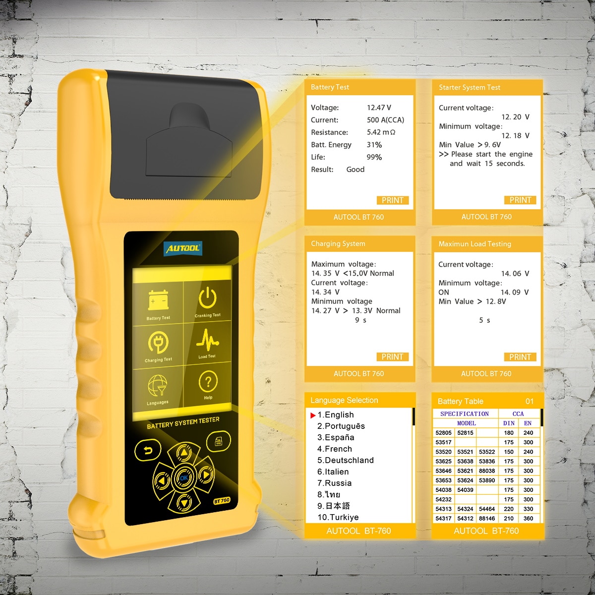 AUTOOL BT760 Car Battery Tester