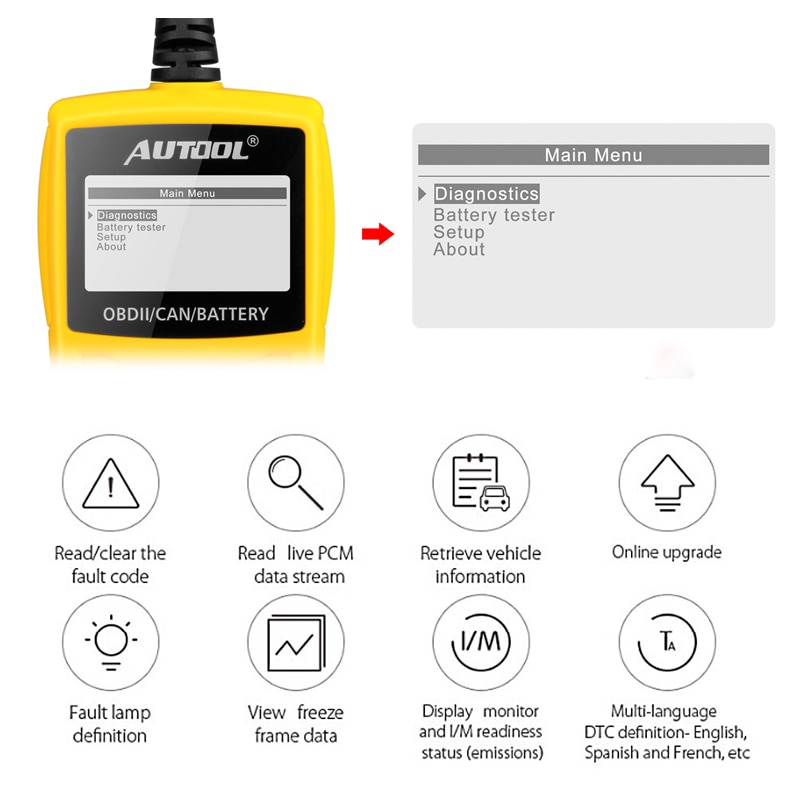 AUTOOL CS330 OBD Code Reader Scanner