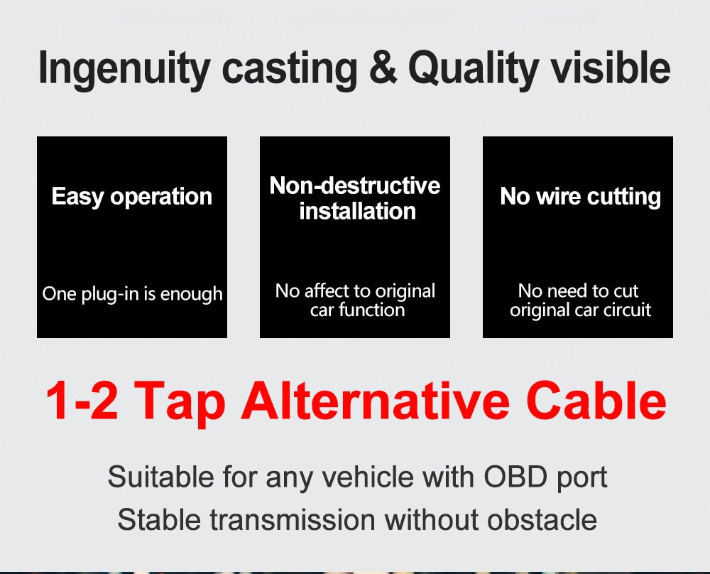 AUTOOL OBD Cable OBD2 1 to 2 Splitter 