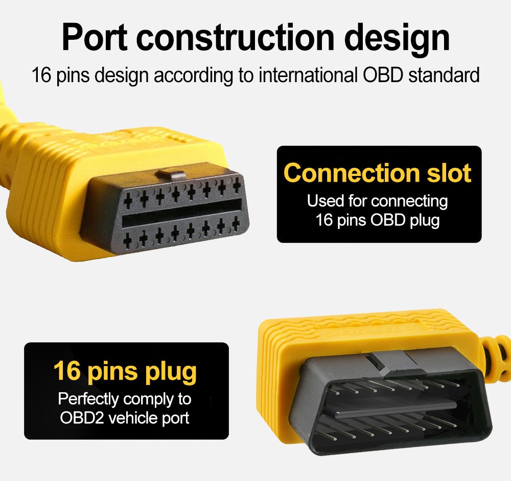 AUTOOL OBD Cable OBD2 1 to 2 Splitter 