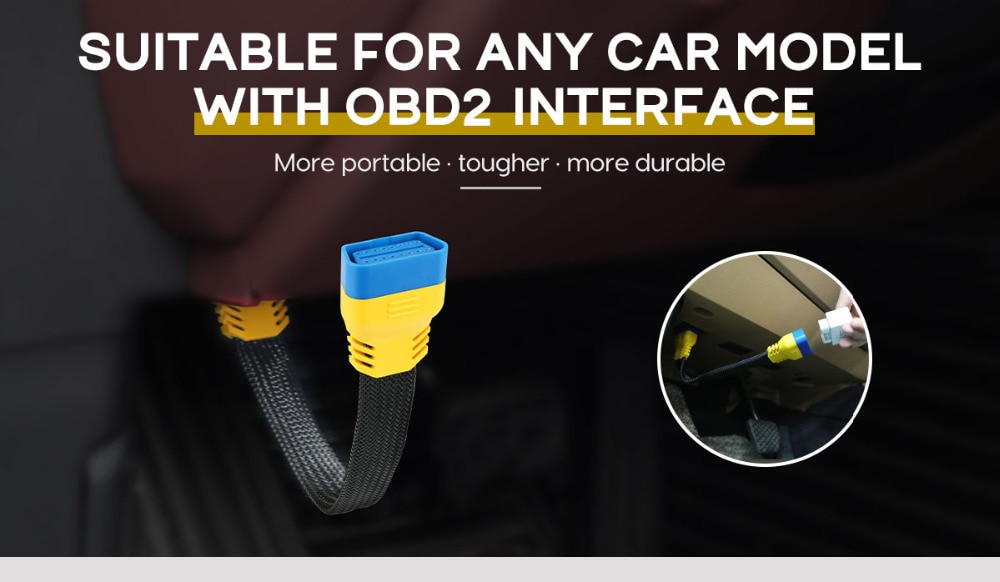 AUTOOL OBD2 II 16Pin Male To Female Car Gooseneck Extens