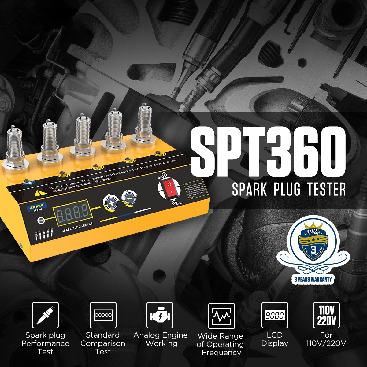 AUTOOL SPT360 Car Spark Plug Tester