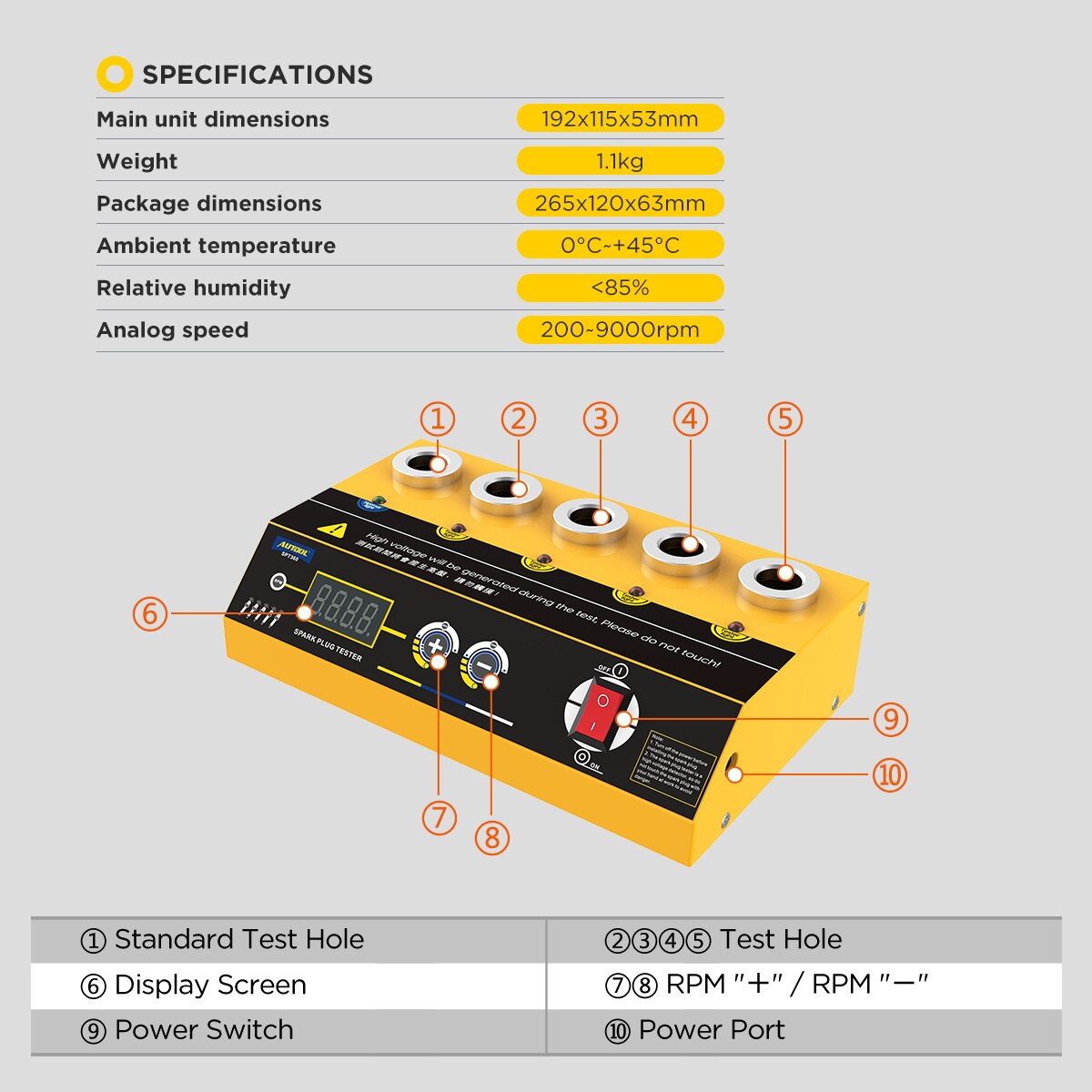 AUTOOL SPT360 Car Spark Plug Tester