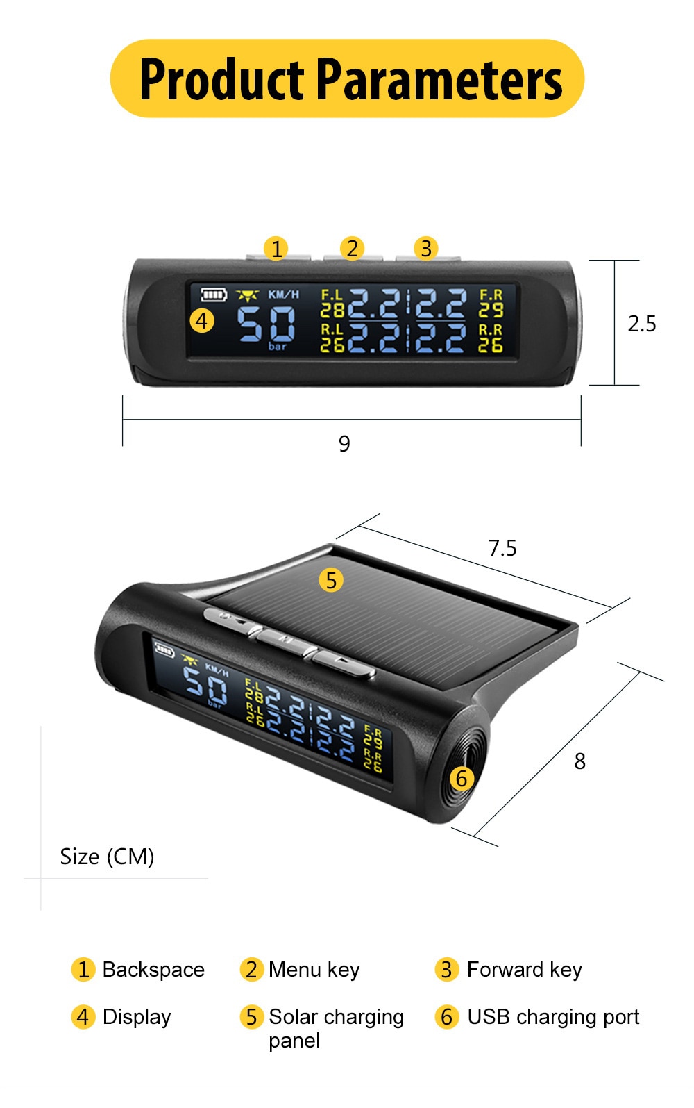 AUTOOL TW500 Car TPMS Tyre Pressure Monitoring System So