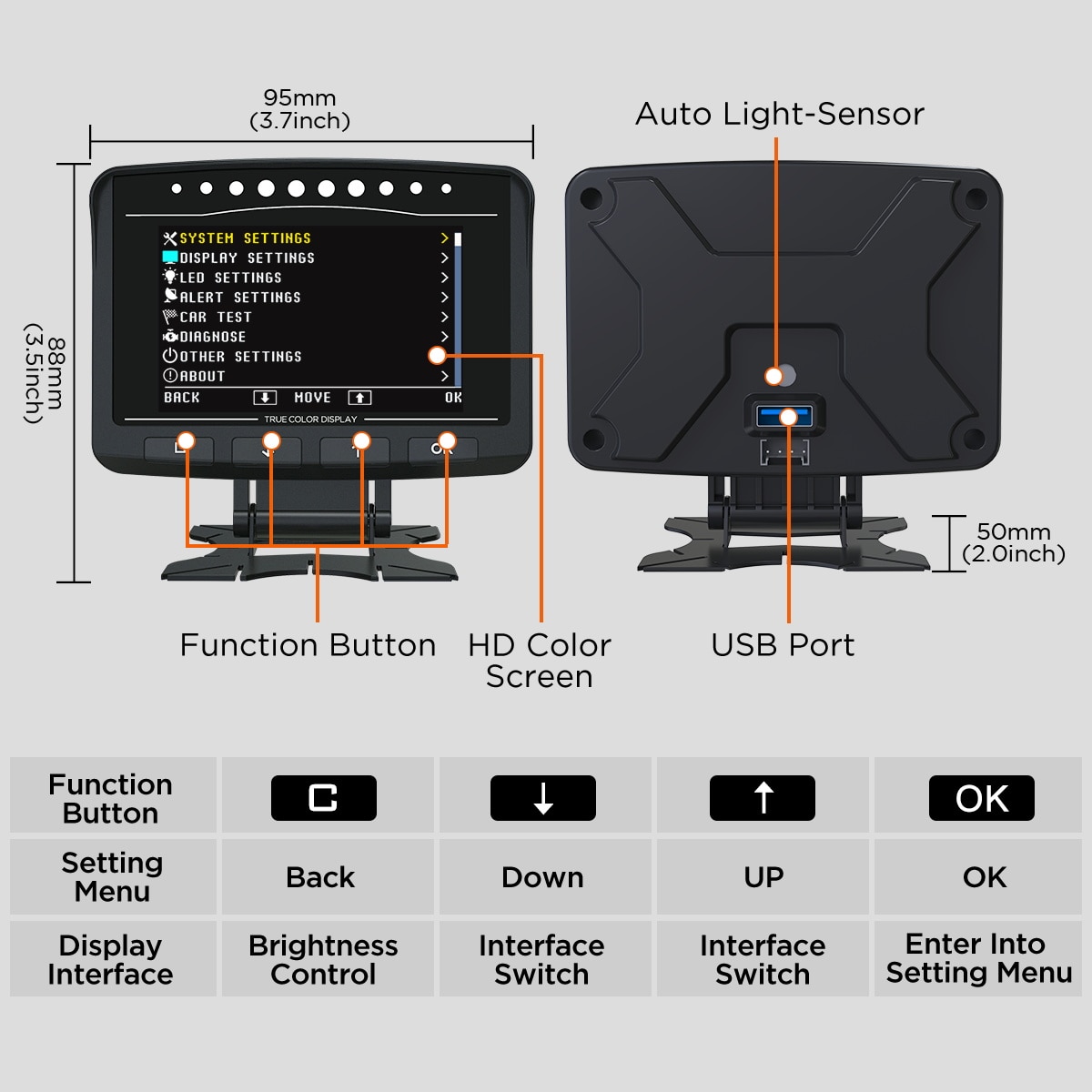 AUTOOL X50 PRO OBDII HUD OBD Head Up Display Car Speed M