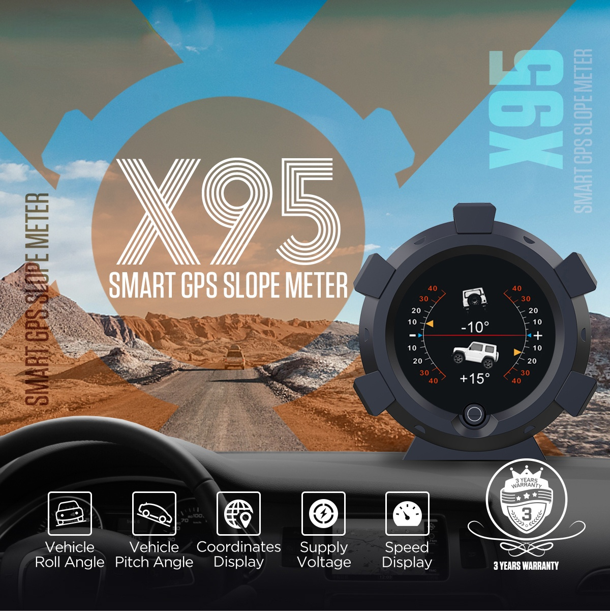 AUTOOL X95 Car Motorcycle GPS Speed Meter Gauge