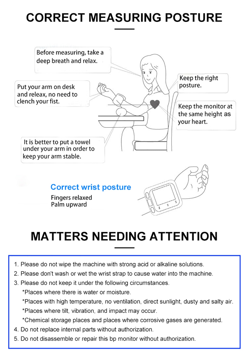 Rechargeable Voice Wrist Blood Pressure Monitor 