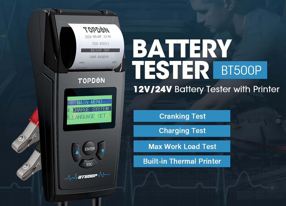 TOPDON BT500P 12V 24V Car Battery Tester